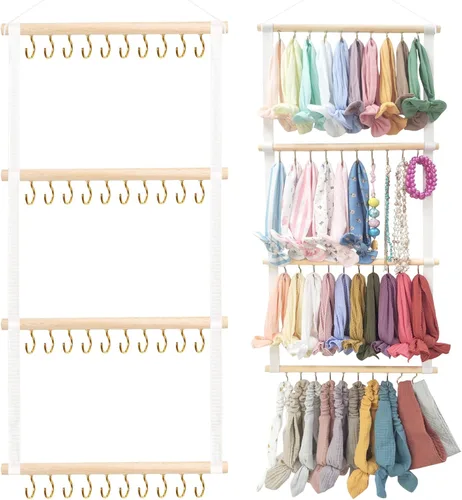 Miniatura 14 de POVETIRE Soporte para diadema organizador de bandas para la cabeza para niñas, diademas de bebé, accesorios para el cabello, organizador