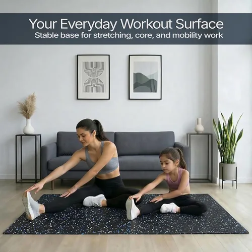 Miniatura 2 de Rollo de piso de goma resistente de 1/4" de espesor de Floor Inc Tapetes de piso de goma reciclada flexibles para gimnasio en casa Tapete