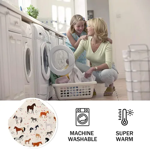 Miniatura 7 de Manta de caballo, suave y cálida manta de felpa de forro polar de 60 x 50 pulgadas, manta de franela suave y acogedora para cama, sofá, oficina