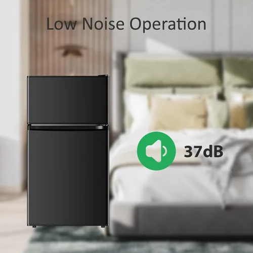 Miniatura 6 de Saeoola Mini refrigerador con congelador, 3.2 pies cúbicos, mini refrigerador compacto de 2 puertas con congelador separado para dormitorio