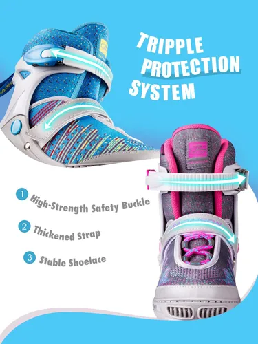Miniatura 5 de PAPAISON Patines en línea para niños y niñas con ruedas de luz completa, patines iluminadores ajustables para principiantes, para niños, jóvenes