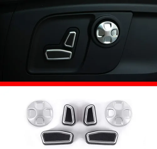 Miniatura 5 de Cubierta de botón de ajuste de asiento de coche cromada ABS para Alfa Romeo Giulia Stelvio 2017-2020