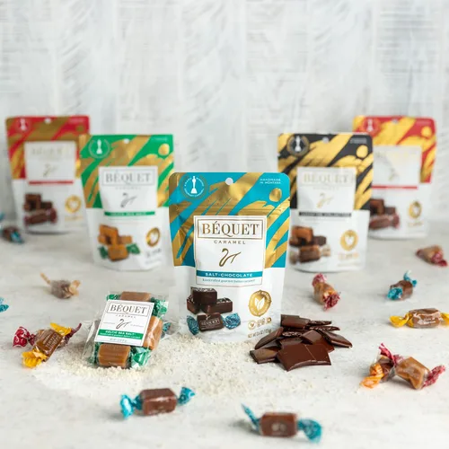 Miniatura 4 de Béquet Caramelo – Caramelo gourmet Butterscotch – Caramelo envuelto individualmente – Hecho en Montana – Kosher (Estrella D) y sin gluten – Bolsa