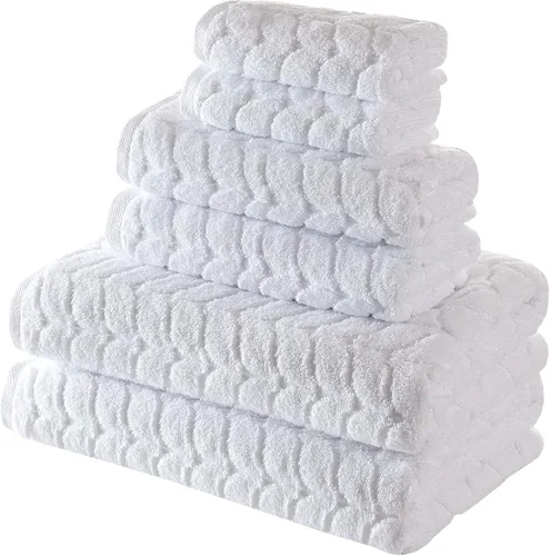 Miniatura 26 de BAGNO MILANO Toallas de baño de algodón turco, toallas de mano, juego de toallas de lujo de felpa suave de la colección jacquard