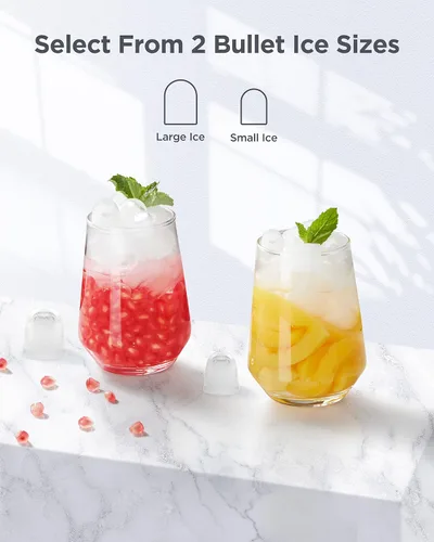 Miniatura 2 de Silonn Máquina para hacer hielo, 26 libras en 24 horas, 9 cubos listos en 6 minutos, máquina de hielo autolimpiable, máquina de hielo portátil