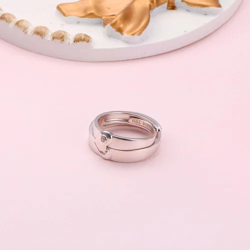 Miniatura 9 de DAOCHONG Juego de anillos de plata de ley 925 para parejas, anillos de promesa para parejas, con texto en inglés "I Love You