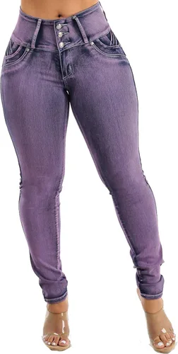 Miniatura 4 de Jeans levantadores de glúteos para mujer - Jeans Levanta cola ajustados de cintura alta elásticos