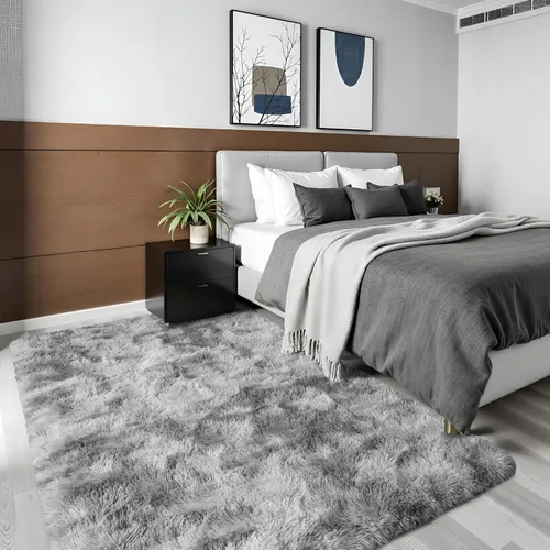 Miniatura 34 de Terrug Alfombra Corredor Negra Esponjosa para Dormitorio, 2x6 Pies Lindas Alfombras de Área de Pelo Largo para Pasillo, Alfombra de Felpa Suave