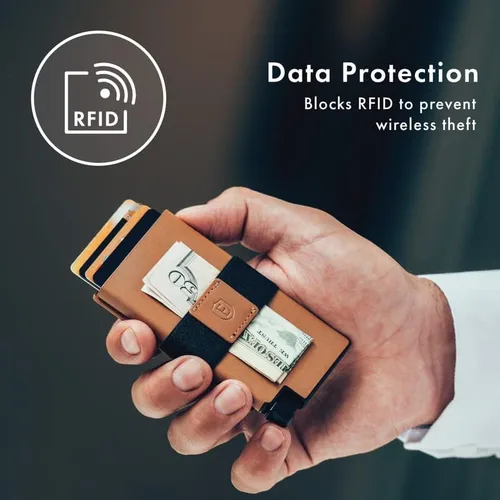 Miniatura 4 de Ekster Senate - Cartera de cuero para tarjetas - Bloqueo RFID - Acceso rápido a tarjetas Roma Coñac Cartera delgada