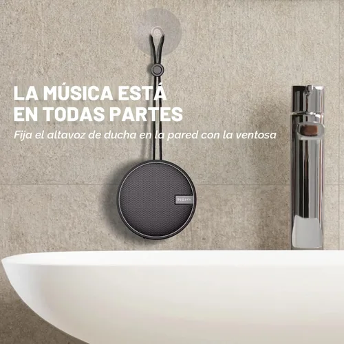 Miniatura 9 de Altavoz de ducha INSMY C12 IPX7 resistente al agua con Bluetooth, altavoz portátil pequeño, altavoces Bluetooth inalámbricos de sonido claro y Negro