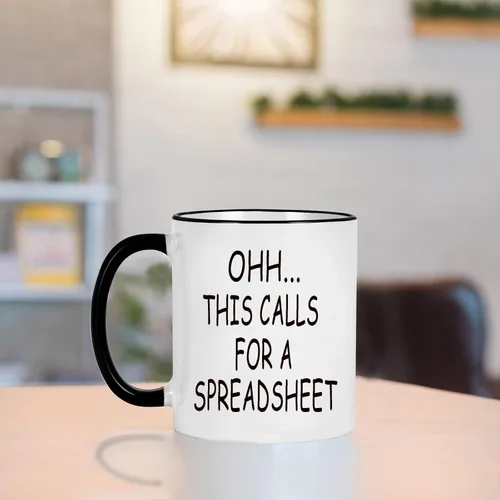 Miniatura 3 de WENSSY Accountant Gifts - Taza de hoja de cálculo, Oh This Calls For a Spreadsheet taza, regalo divertido para jefe de contabilidad CPA hombres