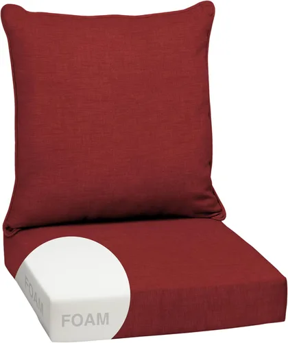Miniatura 62 de Arden Outdoor Deep Seat Cushion Set, 24 x 24 pulgadas, Cojín para exteriores resistente al clima, a la lluvia y a la decoloración para silla, sofá