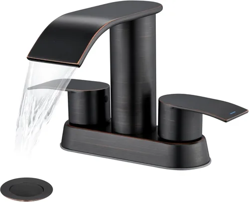Miniatura 15 de Ultimate Unicorn Grifo de Baño para Lavabo Dorado Cepillado, Grifo de Lavabo de Baño de 4 Pulgadas para 3 o 2 Agujeros, Grifos de Cascada de 2 Oro