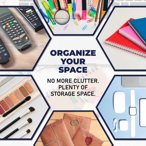 Miniatura 4 de Organizador de escritorio acrílico para suministros de oficina y accesorios de escritorio, 12.5 x 5.5 x 4 pulgadas y 0.197 in de acrílico