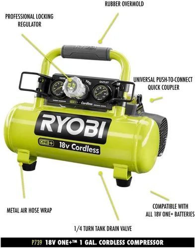 Miniatura 2 de RYOBI 18V ONE+™ Compresor de aire de 1 galón