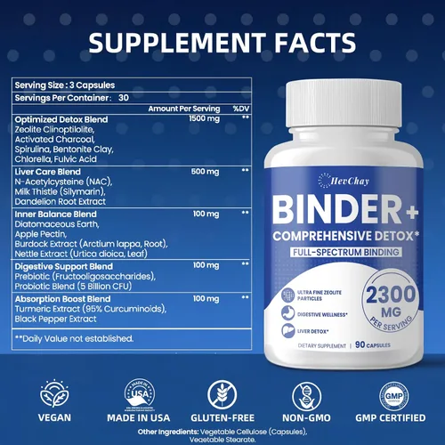 Miniatura 2 de Suplemento de carpeta desintoxicante de 2300 mg – Carpeta de desintoxicación todo en 1, carbón activado, zeolita, arcilla de bentonita – Limpieza