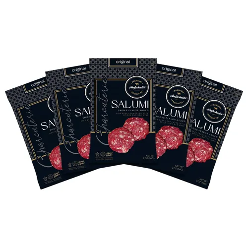 Miniatura 8 de Aufschnitt Meats Kosher Salumi - Salchicha en rodajas, carne de embutidos - Carne fermentada fina - 2 onzas, original, paquete de 12