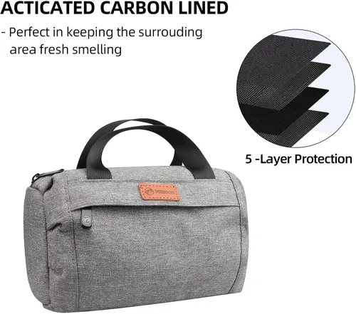 Miniatura 2 de FIREDOG Bolsa a prueba de olores, probada en perros, a prueba de olores, bolsa grande a prueba de olores para almacenamiento de viaje, 9 x 4 x 5 Gris