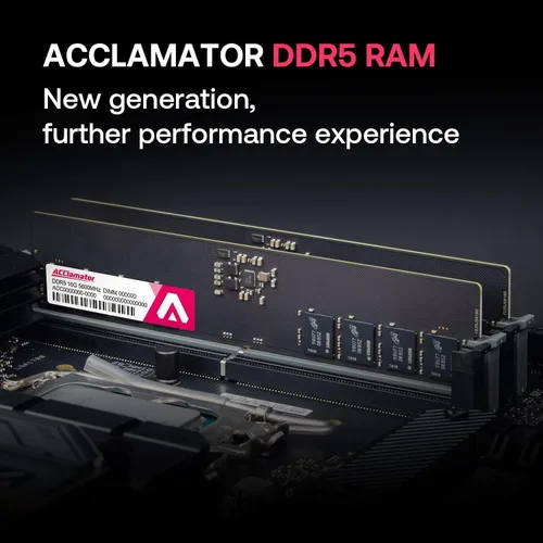Miniatura 2 de DDR5 RAM 32GB Kit (2x16GB) 4800MHz (PC5-38400) CL40 1.1V On die ECC UDIMM 288-Pin Módulo de memoria de escritorio Acclamator