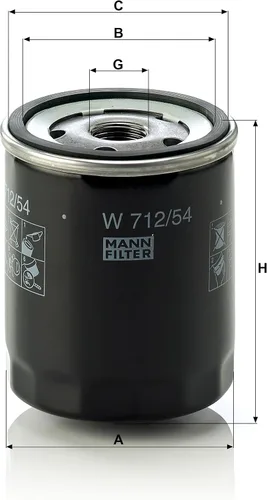 Miniatura 2 de Filtro de aceite de repuesto original MANN W71254
