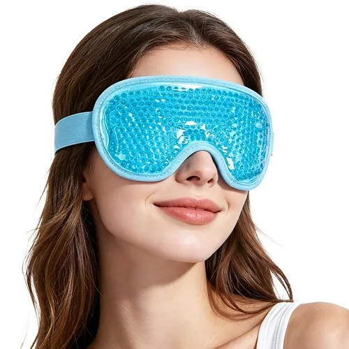 Miniatura 8 de NEWGO Mascarilla refrescante para ojos hinchados, máscara de ojos fríos para ojos para después de cirugía de ojos, alivio del estrés tensional, Azul
