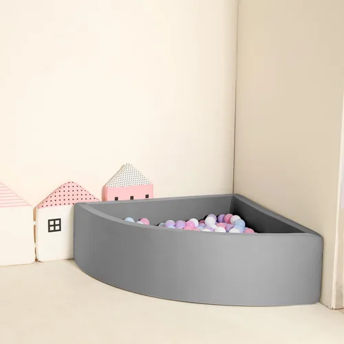 Miniatura 6 de TRENDBOX Bola Pit Memory Foam Pit Soft Pool Fan-Shape Soft Equipment para niños pequeños - Gris oscuro (bolas no incluidas)