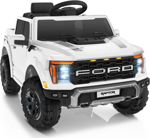 Miniatura 10 de First Ride On - Auto Ford F-150 Raptor de 12 voltios con licencia para niños, juguetes para montar con control remoto, vehículo eléctrico para niños