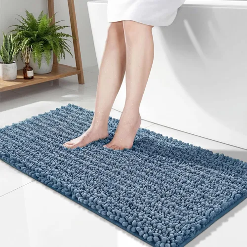 Miniatura 39 de Disolla Alfombra de baño pequeña, antideslizante, lavable, color beige, 17 x 24 pulgadas, súper absorbente, suave, alfombra de baño de felpilla