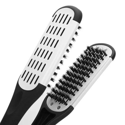 Miniatura 9 de cepillo para planchar pelo planchar. usura uni4e 25 × 5 × 4 profesional en forma de V abrazadera de peinado peine alisado peine herramienta