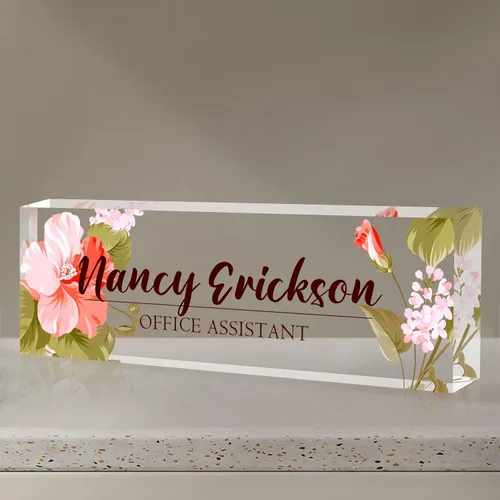 Miniatura 19 de Placa de nombre de escritorio personalizada, regalos personalizados de agradecimiento a los empleados, placa de identificación acrílica