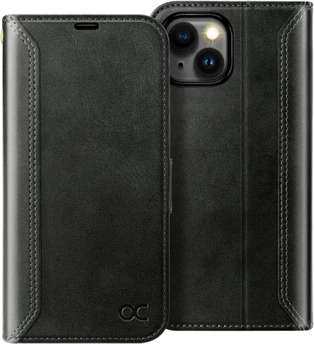 Miniatura 16 de OCASE Funda Cartera Compatible con iPhone 15, Funda Tipo Folio de Cuero PU con Tapa con Portarjetas y Bloqueo RFID Función Atril