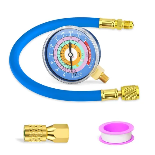 Miniatura 12 de MEANLIN MEASURE Medidor de presión de refrigeración, 1/8" NPT, 0-800Psi, 2-3/4" dial, R-404A, R-22, R-410A, grado F, con 1/4" NPT y 3/8" NPT buje