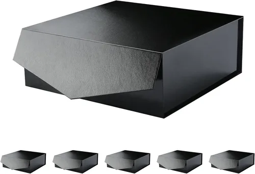 Miniatura 25 de Caja de regalo extragrande con tapas, de 17 x 14.5 x 5.5 pulgadas, caja de propuesta de padrino de boda negra con cierre magnético para todas