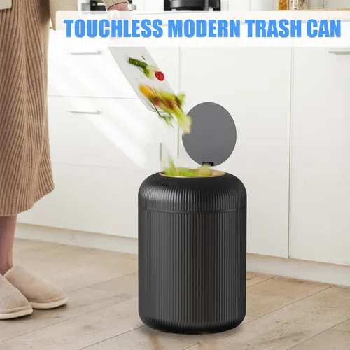 Miniatura 5 de URALFA - Cubo de basura con sensor de movimiento y tapa, 3 galones / 11 L, cubo de basura automático para baño, cubo de basura sin contacto, cubo
