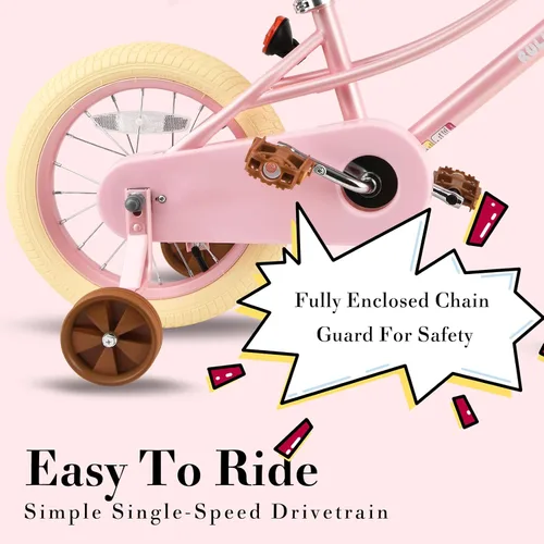 Miniatura 5 de RULLY Donna - Bicicleta infantil para niñas de 2 a 7 años, 12, 14 y 16 pulgadas, bicicleta de princesa con asiento de bicicleta para muñecas, ruedas