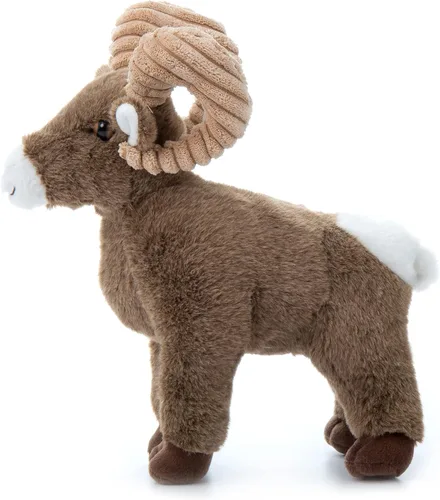 Miniatura 11 de The Petting Zoo Peluche de oveja de cuerno grande, regalos para niños, animales del zoológico Wild Onez, juguete de peluche de oveja, 12 pulgadas