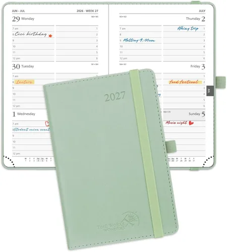 Miniatura 35 de POPRUN Agenda de bolsillo 2026-2027, tamaño del bolso, 4 x 6.25 pulgadas, calendario de bolsillo (julio de 2026 a junio de 2027) para bolso