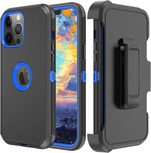 Miniatura 11 de Funda de teléfono para iPhone 13 Pro Max, resistente, resistente a prueba de golpes, funda protectora con clip para cinturón para Apple iPhone 13