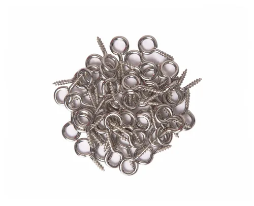 Miniatura 6 de Mariyandh 260 piezas de ganchos de ojo de tornillo de metal plateado de 0.67 pulgadas a 1.1 pulgadas y tornillos de ojal pequeños