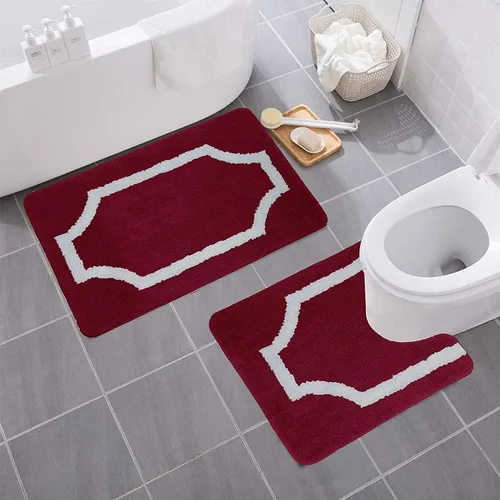 Miniatura 39 de YHF - Alfombras de baño de 20 x 32 pulgadas, extra gruesas y suaves, de microfibra peluda, lavables a máquina, alfombras de baño absorbentes, tapete