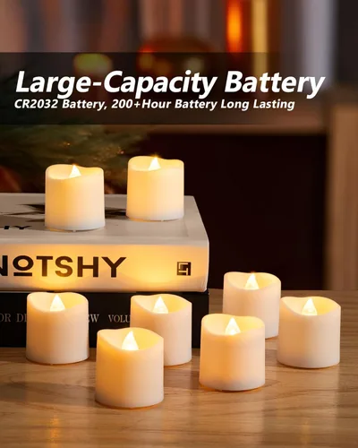 Miniatura 2 de Homemory - Paquete de 24 velas votivas LED sin llama, velas falsas eléctricas de luz blanca cálida con duración de más de 200 horas, velas de té