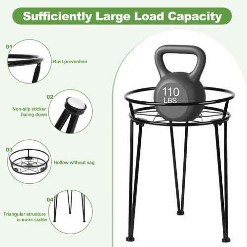 Miniatura 3 de Soporte de metal para plantas, soporte para plantas interiores y exteriores, flores metálicas inoxidables, soportes para plantas urbanas y rústicas