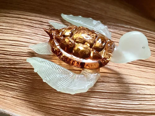 Miniatura 7 de Adorno de muñeca de cristal marrón naranja de tortuga marina gigante hecho a mano decorativo jardín