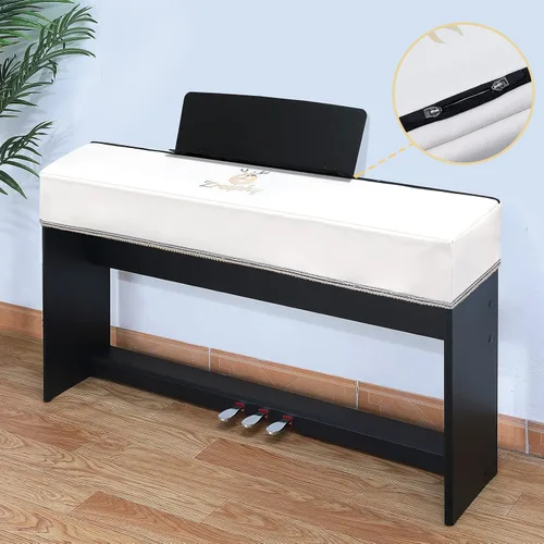 Miniatura 4 de Cubierta antipolvo para teclado de piano de 88 teclas con soporte de música, apertura de cremallera, cubierta a prueba de polvo compatible