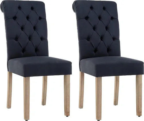 Miniatura 13 de AC Pacific Natalie - Sillas de comedor copetudas, contemporáneas tapizadas para el hogar, cocina, asiento Parson sin brazos con parte superior