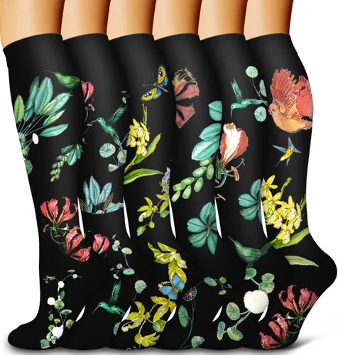 Miniatura 162 de Bluemaple 6 Pack Copper Compression Socks for Women and Men Circulation-Best Support for Medical, Running,Nursing,Athletic