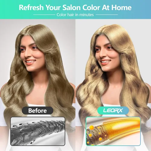 Miniatura 2 de leorx Champú de tinte para el cabello, 3 En 1 De Lujo Color Rubio Champú Tinte Para El Cabello Refrescar El Cabello Instantáneo Champú Para Rubio