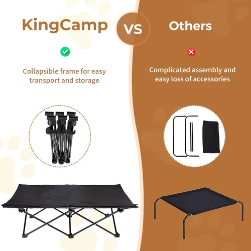 Miniatura 4 de KingCamp Cama elevada para perros para perros grandes, cama de mascotas elevada y fresca para exteriores con malla lavable y transpirable y pies