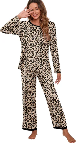 Miniatura 4 de PrinStory Conjunto de pijama de manga larga para mujer, conjunto de pijama suave para mujer 2024