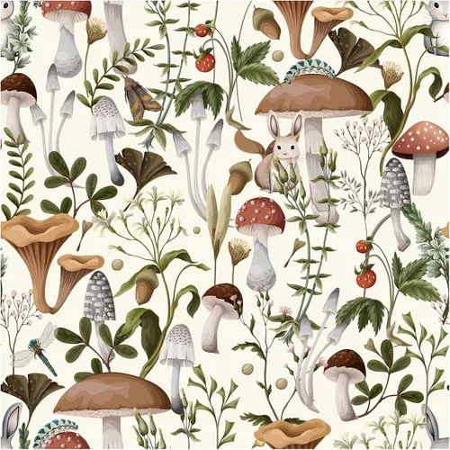 Miniatura 8 de Papel tapiz de hongos para despegar y pegar, color negro, 17.7 x 393 pulgadas, autoadhesivo, extraíble, papel de contacto con hojas y hongos